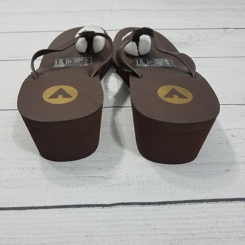 Airwalk Reel Wedge Women's Flip Flop Sandals Size 7 - Brown - Picture 4 of 6